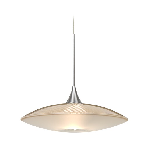 Besa Lighting Spazio Gold Frosted Glass Satin Nickel Mini-Pendant Light