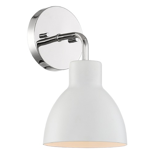 Sloan Polished Nickel & White Sconce by Nuvo Lighting