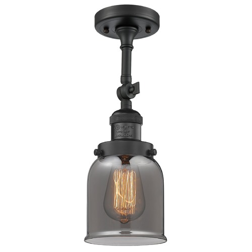 Innovations Lighting Small Bell Matte Black Semi-Flush Mount by Innovations Lighting 201F-BK-G53