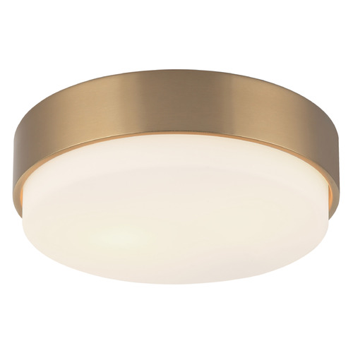 Matteo Lighting Quintz Aged Gold Brass LED Flushmount Light