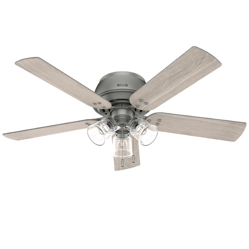Hunter Fan Company Shady Grove Matte Silver LED Ceiling Fan with Light