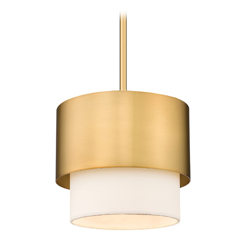 Z-Lite Counterpoint Modern Gold Mini-Pendant Light with Cylindrical Shade
