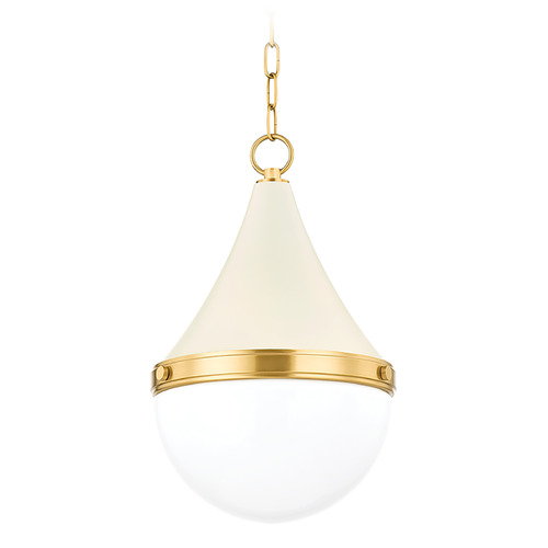 Mitzi by Hudson Valley Mitzi Leanna Small Aged Brass Cream Wall Sconce H787701S-AGB/SCR