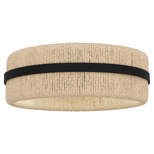 Quoizel Lighting Maeve Matte Black & Ivory Rope Flushmount Light