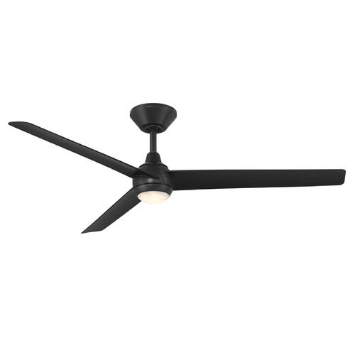Modern Forms by WAC Lighting Modern Forms Pisces Matte Black LED Ceiling Fan with Light FR-W2503-54L-MB