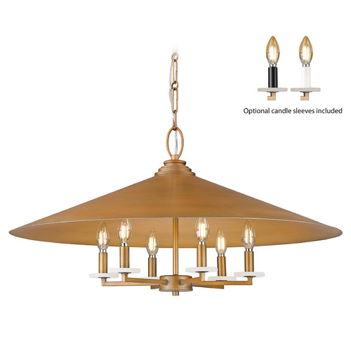 Z-Lite Rialto Signature Gold Pendant Light with Coolie Shade