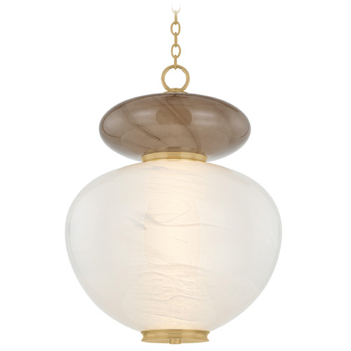 Corbett Lighting Syros Vintage Brass & Dark Bronze LED Pendant Light with Oblong Shade
