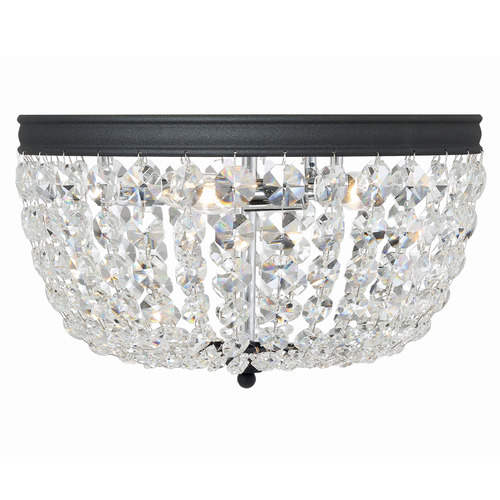 Crystorama Lighting Nola Black Forged Flushmount Light