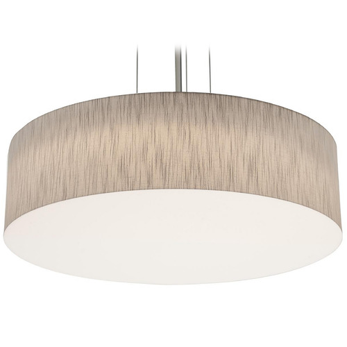 Afx Lighting Anton Satin Nickel Pendant Light with Drum Shade
