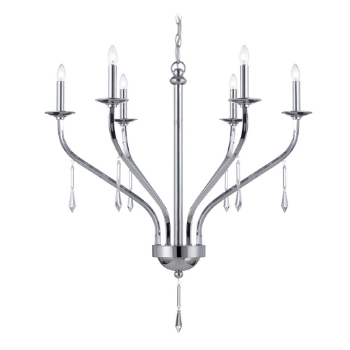Farica Chrome Crystal Chandelier by Lite Source Lighting