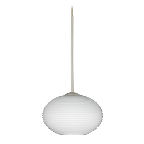 Besa Lighting Lasso Satin Nickel LED Mini-Pendant Light with Globe Shade