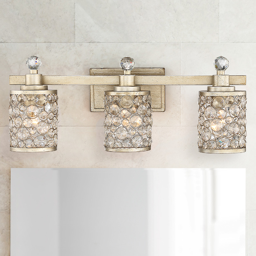 Crystal Bathroom Lights Vanity, Brushed Nickel Vanity Light With Crystals