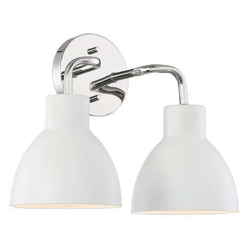 Nuvo Lighting Sloan Polished Nickel & White Bathroom Light by Nuvo Lighting 60/6782