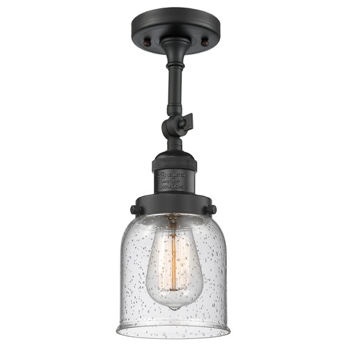 Innovations Lighting Small Bell Matte Black Semi-Flush Mount by Innovations Lighting 201F-BK-G54