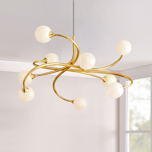 Signature Gold Leaf LED Chandelier by Corbett Lighting