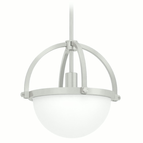 Hunter Fan Company Wedgefield Brushed Nickel Pendant Light with Bowl / Dome Shade