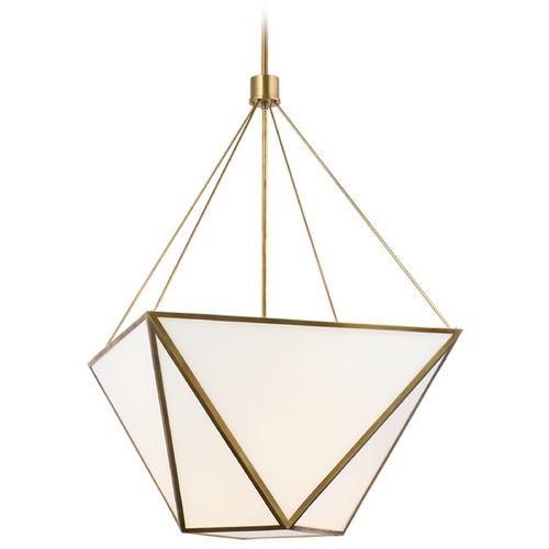Visual Comfort Signature Collection Julie Neill Lorino Large Lantern in Antique Brass by Visual Comfort Signature JN5241HABWG