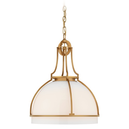 Visual Comfort Signature Collection Chapman & Myers Gracie LED Dome Pendant in Brass by Visual Comfort Signature CHC5482ABWG
