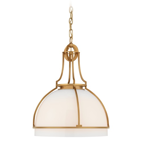 Chapman & Myers Gracie LED Dome Pendant in Brass by Visual Comfort Signature