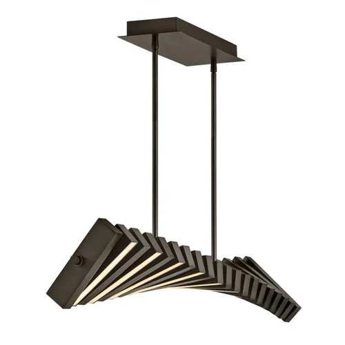 Fredrick Ramond Stitch LED Adjustable Linear Chandelier in Black by Fredrick Ramond FR42455BX