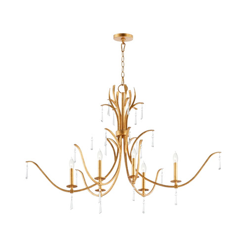 Quorum Lighting Majesty Crystal Linear Chandelier in Gold Leaf by Quorum Lighting 621-6-74