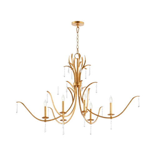 Majesty Crystal Linear Chandelier in Gold Leaf by Quorum Lighting