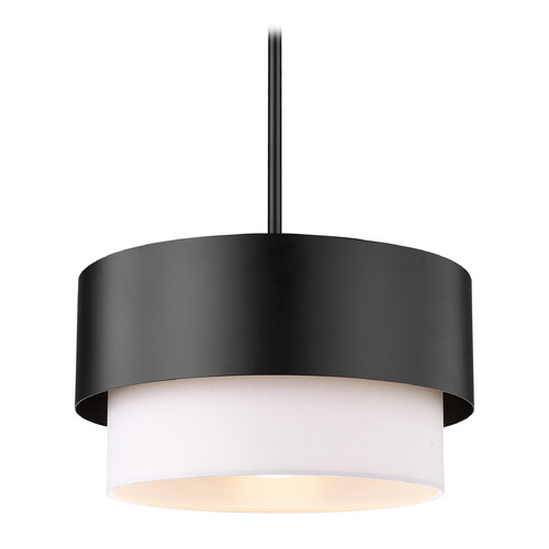 Z-Lite Counterpoint Matte Black Pendant Light with Drum Shade
