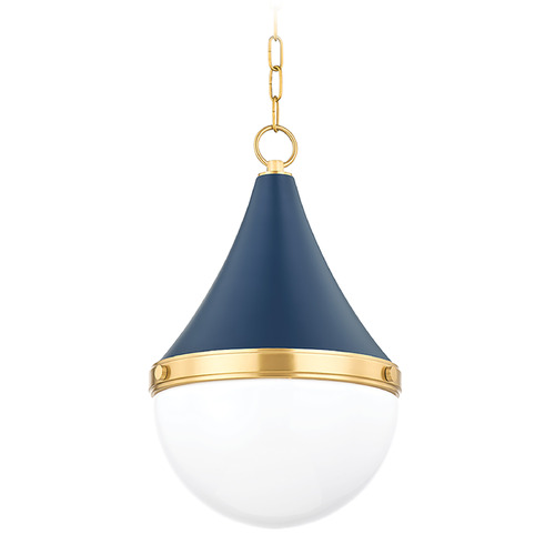 Mitzi by Hudson Valley Mitzi Leanna Small Aged Brass Navy Wall Sconce H787701S-AGB/SNY