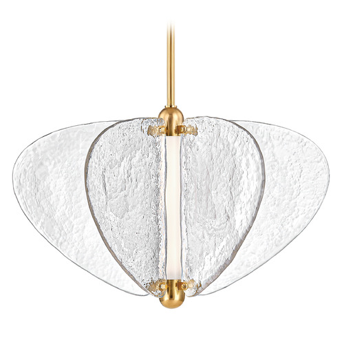 Corbett Lighting Freya Vintage Brass LED Pendant Light with Cylindrical Shade