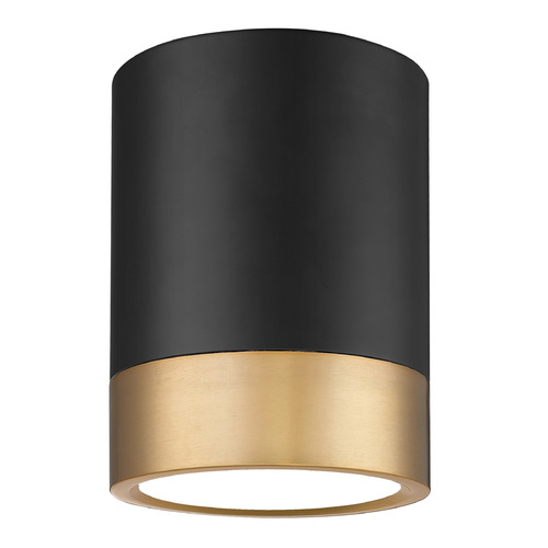 Z-Lite Algar Matte Black & Modern Gold LED Flushmount Light
