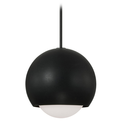 Capital Lighting Dolby Black Iron Pendant Light with Globe Shade