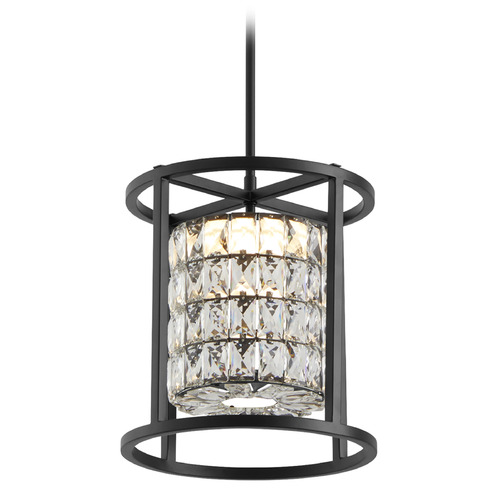 Oxygen Elan Black LED Pendant Light with Cylindrical Shade