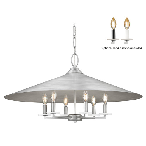 Z-Lite Rialto Signature Pewter Pendant Light with Coolie Shade
