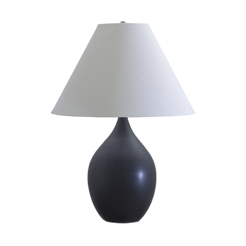 Scatchard Stoneware Table Lamp in Black Matte by House of Troy Lighting