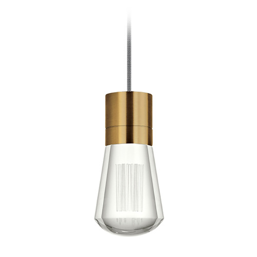 Visual Comfort Modern Collection Alva 3000K LED Pendant in Natural Brass & Black by Visual Comfort Modern 700TDALVPMCBR-LED930