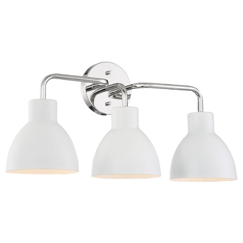 Nuvo Lighting Sloan Polished Nickel & White Bathroom Light by Nuvo Lighting 60/6783