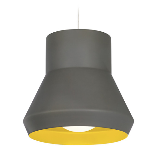 Milo Pendant in Gray & Chartreuse by Visual Comfort Modern