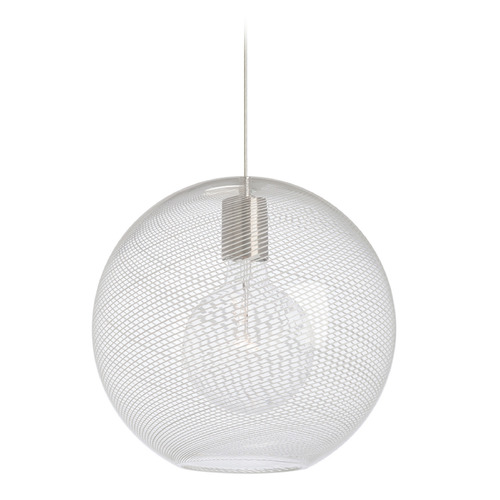 Visual Comfort Modern Collection Palestra Medium LED Pendant in Satin Nickel by Visual Comfort Modern 700TDPALPMOCS-LED930