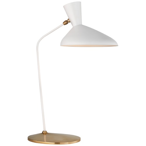Visual Comfort Signature Collection Aerin Austen Large Offset Table Lamp in White by Visual Comfort Signature ARN3712WHT