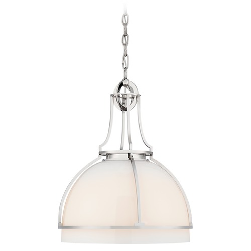 Visual Comfort Signature Collection Chapman & Myers Gracie LED Dome Pendant in Nickel by Visual Comfort Signature CHC5482PNWG