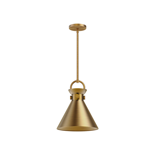 Alora Lighting Alora Lighting Emerson Aged Gold Pendant Light with Conical Shade PD412011AG
