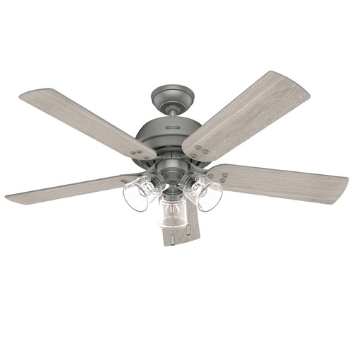 Hunter Fan Company Shady Grove Matte Silver LED Ceiling Fan with Light