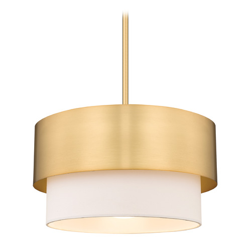 Z-Lite Z-Lite Counterpoint Modern Gold Pendant Light with Drum Shade 495P12-MGLD
