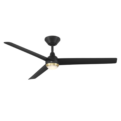 Modern Forms by WAC Lighting Modern Forms Pisces Soft Brass & Matte Black LED Ceiling Fan with Light FR-W2503-54L-SB/MB