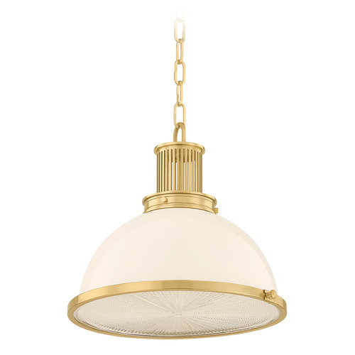 Hudson Valley Lighting Pinesbridge Aged Brass LED Pendant Light with Bowl / Dome Shade