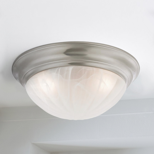 Design Classics Lighting 16-Inch Satin Nickel Flushmount Ceiling Light 763ES-09