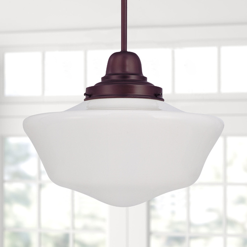 Design Classics Lighting 16-Inch Schoolhouse Pendant Light in Bronze Finish FB6-220 / GA16