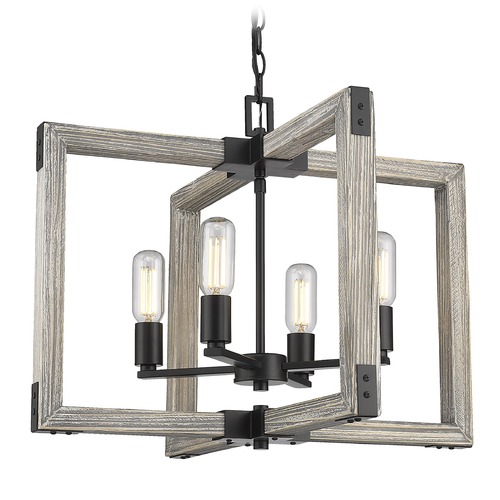 Golden Lighting Lowell Black Chandelier by Golden Lighting 7808-4BLK