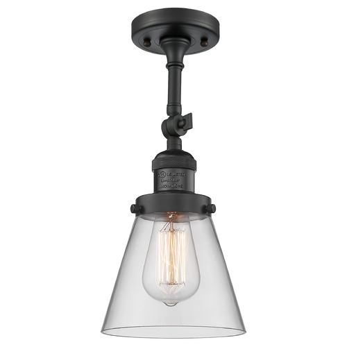 Small Cone Matte Black Semi-Flush Mount by Innovations Lighting