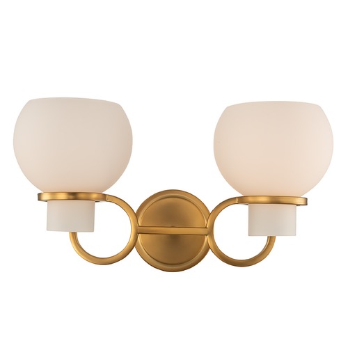 Ascher 2-Light Vanity Light in Winter Brass by Kalco Lighting